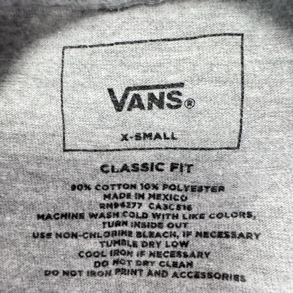 VANS Cotton Gray T- shirt in Size XS - Picture 6 of 6